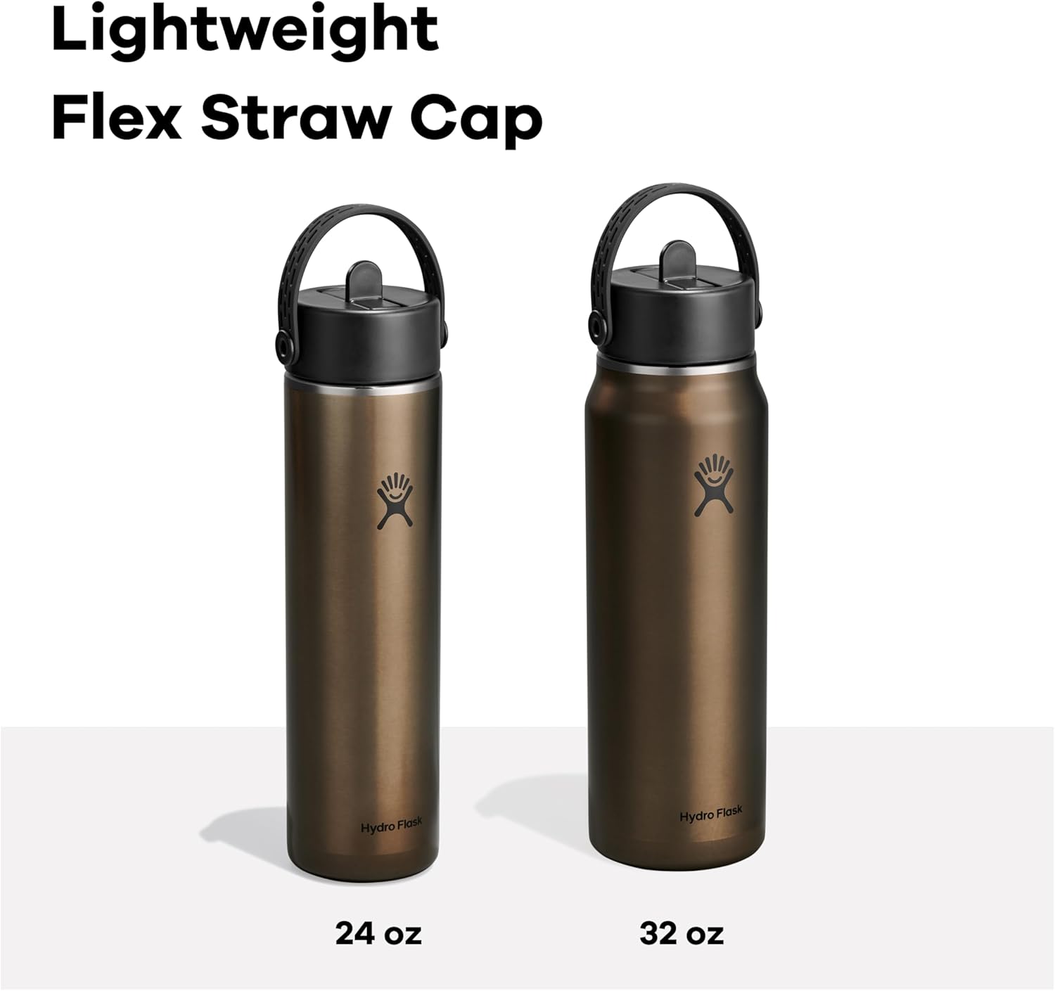 Hydro Flask 24 Oz Lightweight Wide Straw Lid - Insulated Stainless Steel Water Bottle - Hiking, Commuting Obsidian