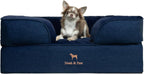NOAH & PAW Giant Dog Bed XXL, 55x45x11 Inch, Orthopedic Dog Beds, Eggshell Memory Foam Infused with Cooling Gel, Inner Cover, Water Resistant, Machine Washable (Velvet Sofa Collection)