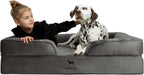 NOAH & PAW Giant Dog Bed XXL, 55x45x11 Inch, Orthopedic Dog Beds, Eggshell Memory Foam Infused with Cooling Gel, Inner Cover, Water Resistant, Machine Washable (Velvet Sofa Collection)
