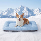 ZOMISA Cooling Dog Bed Q-MAX >0.5, Cooling Crate Mat for Extra Large Dogs, Cold Kennel Pad with Chill Breathable Washable Fabric for Summer, 41x27x2'', Blue