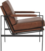 Signature Design by Ashley Puckman Brown Leather Accent Chair, Contemporary Living Room Seating, Sturdy Metal Frame