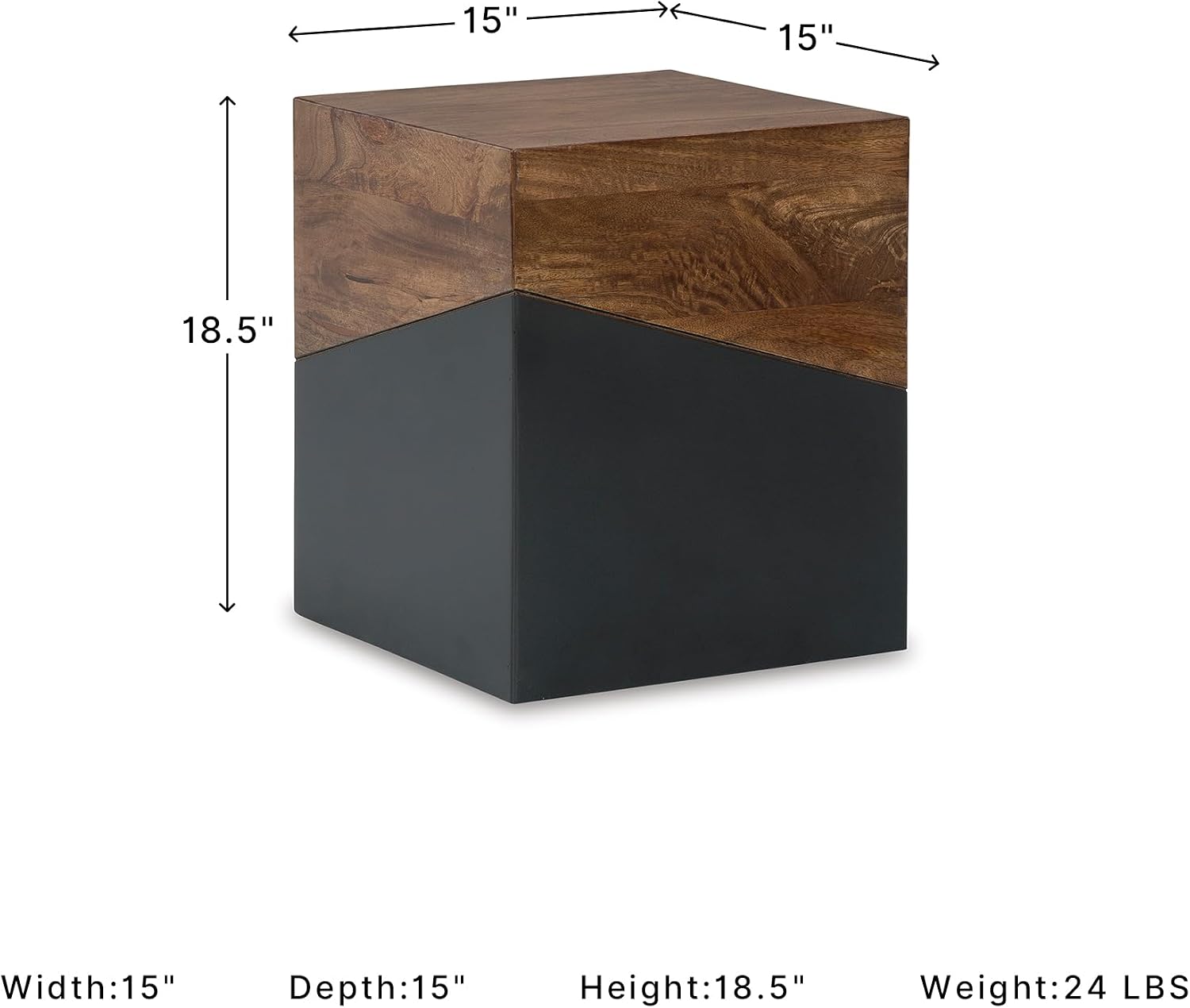 Signature Design by Ashley Trailbend Eclectic Accent End Table, Brown & Gunmetal
