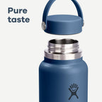 Hydro Flask Water Bottle - Insulated Stainless Steel - Wide Mouth Flex Lid, Non Spill, Leakproof and Refillable in 40 Oz Mermaid Green