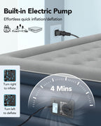 iDOO King Size Air Mattress with Built in Pump, 18" Raised Comfort Blow up Mattress King, Upgraded Inflatable Mattress for Guest Home, Temporary Air Bed with Storage Bag, colchon inflable, 750lbs Max
