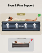 iDOO Twin XL Air Mattress Built in Pump, Upgraded Inflatable Blow up Mattress, 2-Min Twin Size Air Mattress for Home Guest, 80'' Extra Long Air Bed with Carry Bag, Colchon Inflable