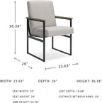 Signature Design by Ashley Montia Modern Home Office Desk Chair with Cushion, Beige & Light Brown