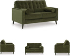 Signature Design by Ashley Reveon Lakes Contemporary Loveseat with Tufted Cushion and Removable Cushion, Green