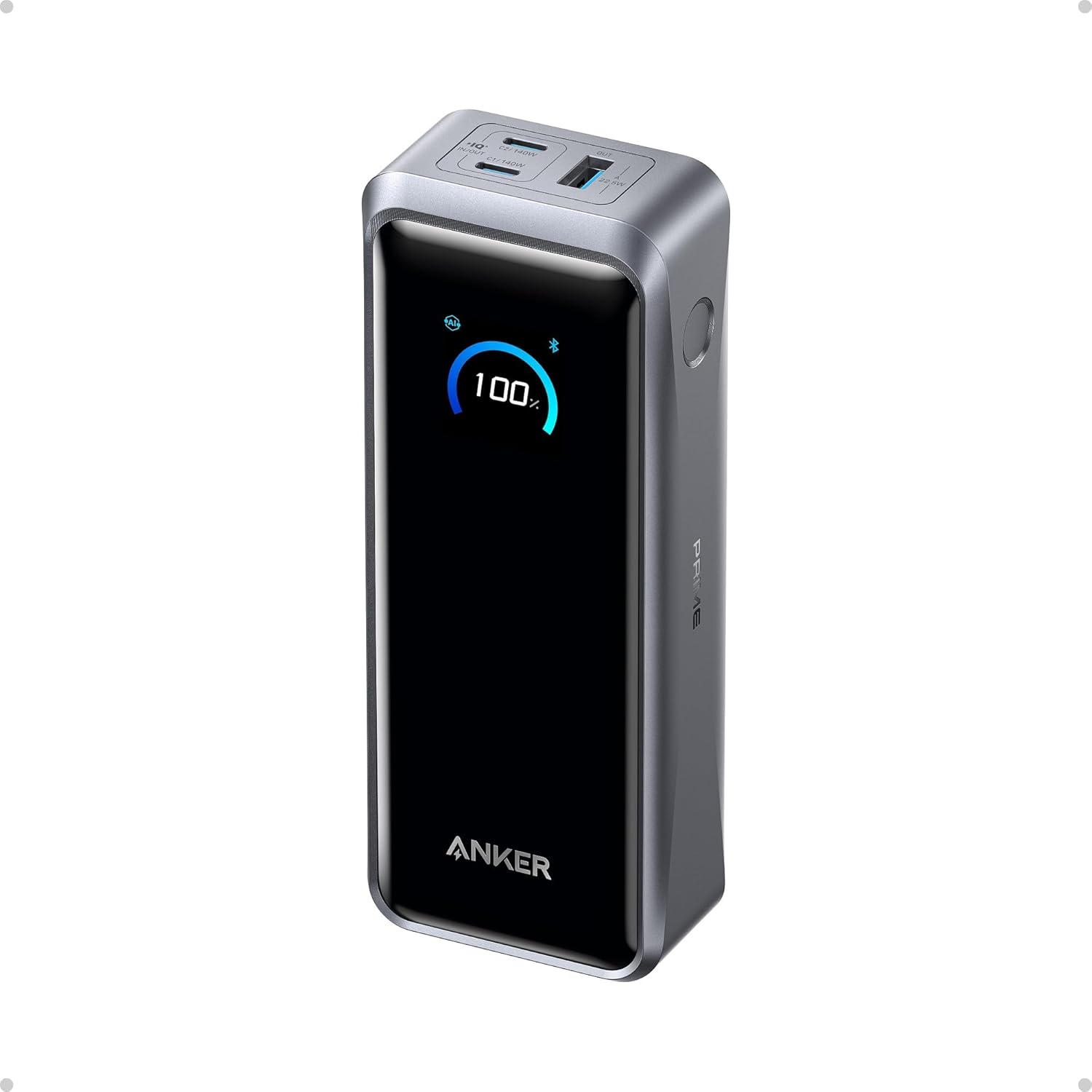 Anker Prime Power Bank, 26,250mAh 3-Port Portable Charger with 300W Max Output, Two-Way Charging, TSA-Approved, App Control, for MacBook, iPhone 17/16 Series, and More (Base Not Included)