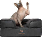 NOAH & PAW Giant Dog Bed XXL, 55x45x11 Inch, Orthopedic Dog Beds, Eggshell Memory Foam Infused with Cooling Gel, Inner Cover, Water Resistant, Machine Washable (Velvet Sofa Collection)