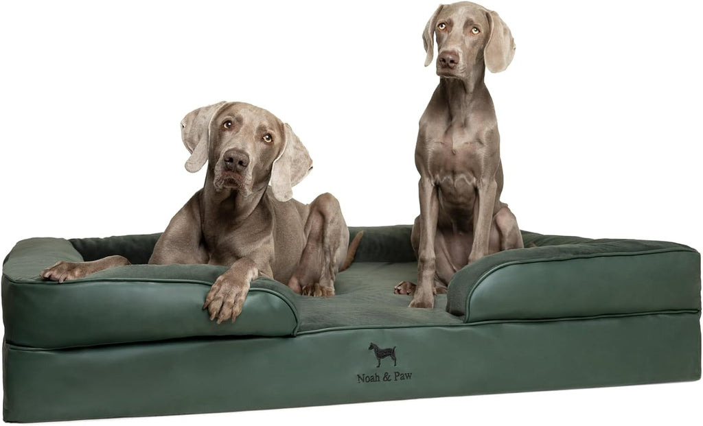 NOAH & PAW Giant Dog Bed XXL, 55x45x11 Inch, Orthopedic Dog Beds, Eggshell Memory Foam Infused with Cooling Gel, Inner Cover, Water Resistant, Machine Washable (Velvet Sofa Collection)
