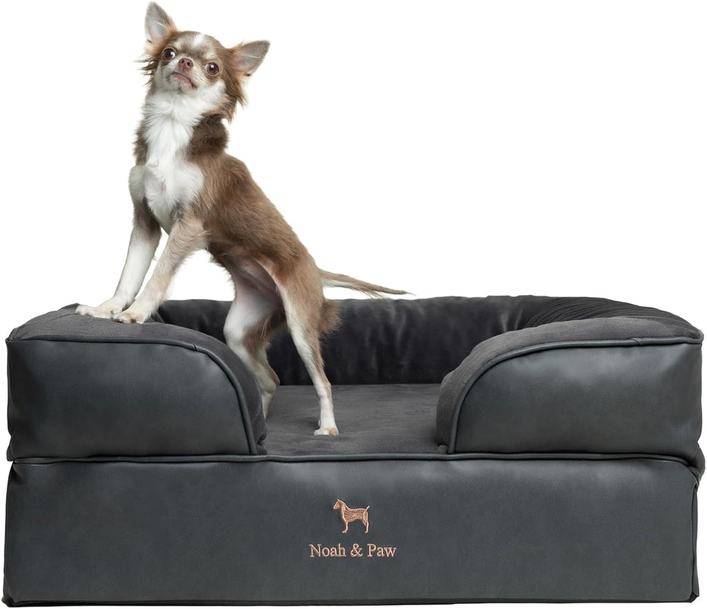 NOAH & PAW Giant Dog Bed XXL, 55x45x11 Inch, Orthopedic Dog Beds, Eggshell Memory Foam Infused with Cooling Gel, Inner Cover, Water Resistant, Machine Washable (Velvet Sofa Collection)