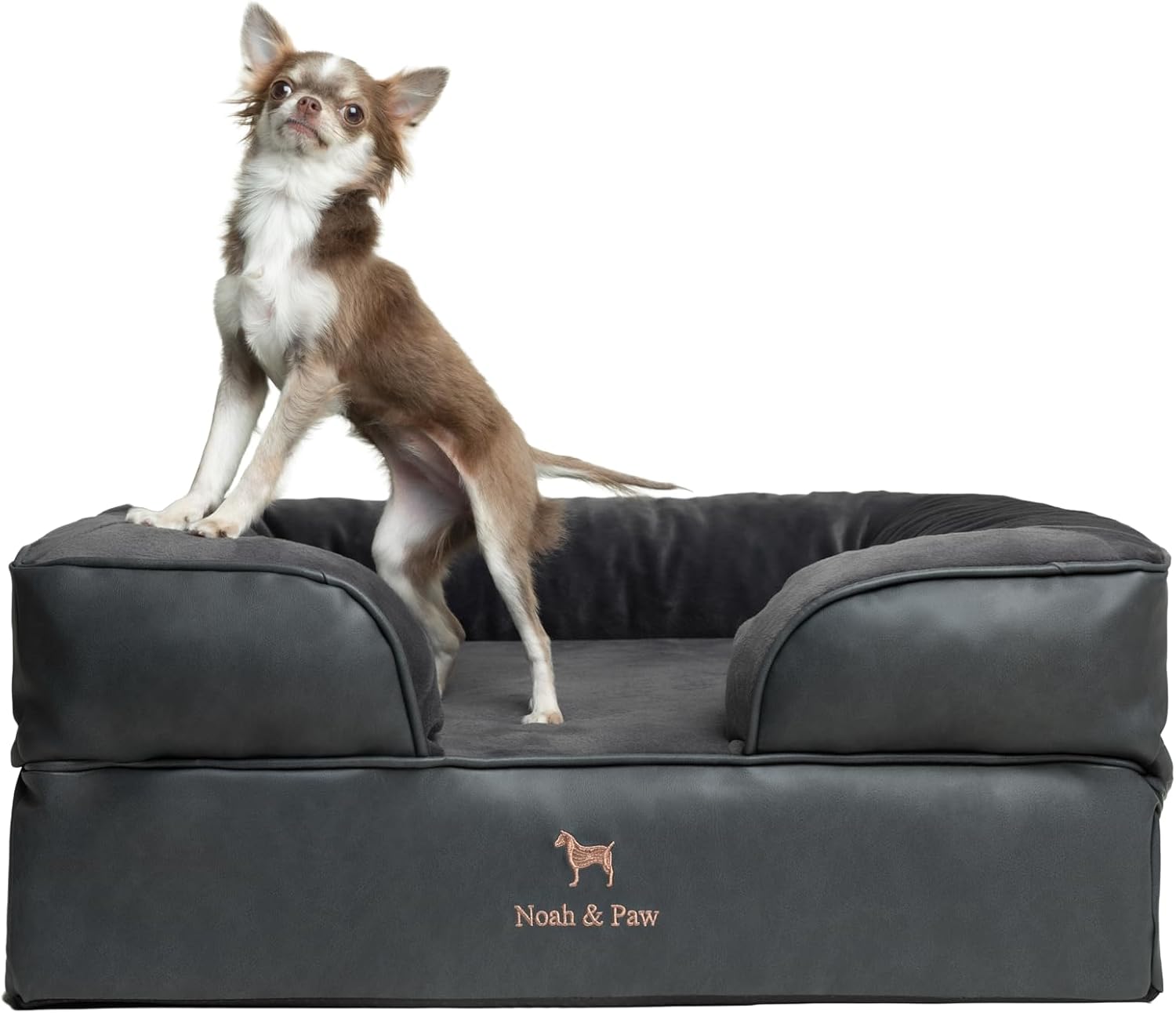 NOAH & PAW Giant Dog Bed XXL, 55x45x11 Inch, Orthopedic Dog Beds, Eggshell Memory Foam Infused with Cooling Gel, Inner Cover, Water Resistant, Machine Washable (Velvet Sofa Collection)