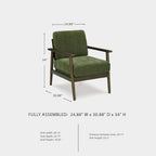 Signature Design by Ashley Bixler Mid-Century Modern Upholstered Showood Accent Chair, Green