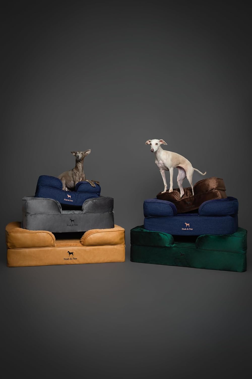 NOAH & PAW Giant Dog Bed XXL, 55x45x11 Inch, Orthopedic Dog Beds, Eggshell Memory Foam Infused with Cooling Gel, Inner Cover, Water Resistant, Machine Washable (Velvet Sofa Collection)