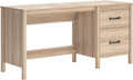 Signature Design by Ashley Battelle Casual 60" Home Office Desk with 1 Drawer and Cabinet Door, Light Brown