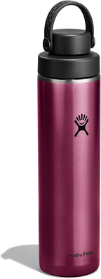 Hydro Flask Lightweight Wide Flex Chug Cap - Insulated Stainless Steel Water Bottle 24 Oz Garnet Red