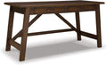Signature Design by Ashley Baldridge Home Office Desk With Drawers, Rustic Industrial,Wood Construction, Smooth-Gliding Storage for Workspaces, Ideal for Home Offices, Brown
