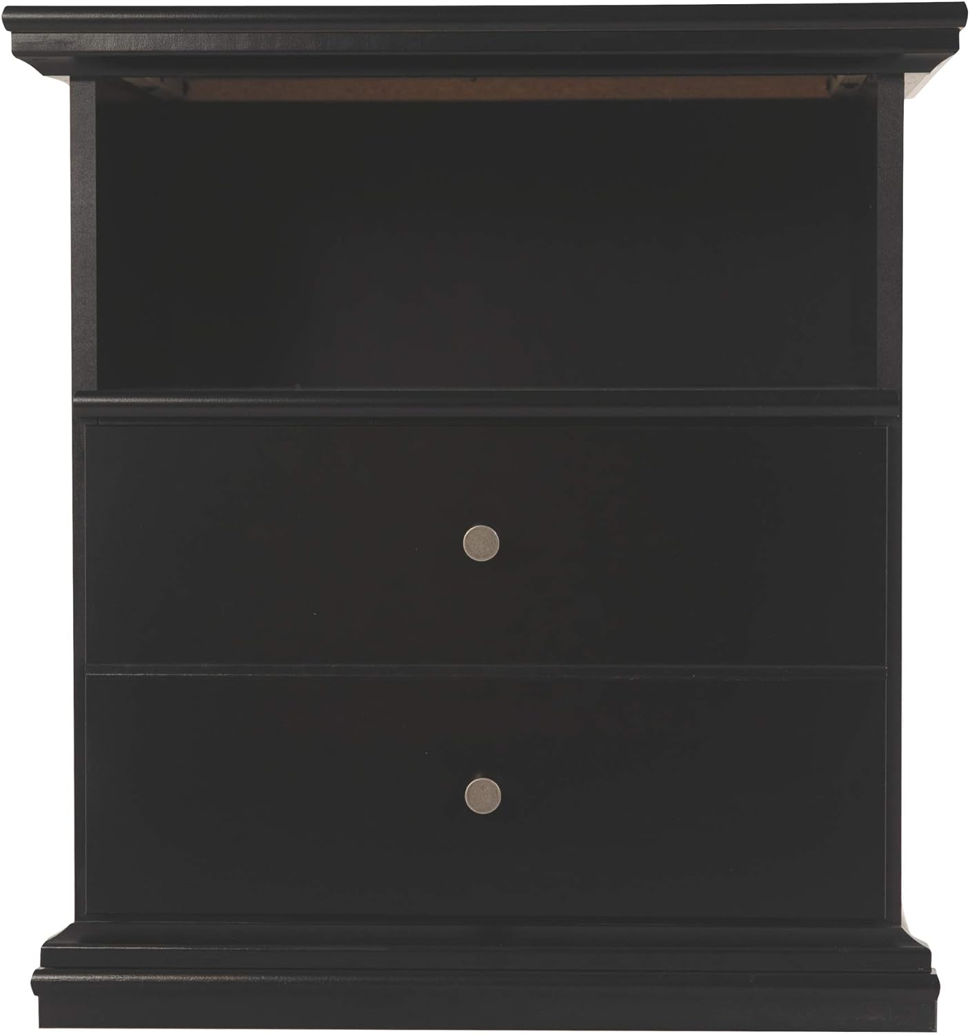 Signature Design by Ashley Maribel Children's Traditional 1 Drawer Nightstand with 1 Storage Cubby, 24.37" Tall, Black