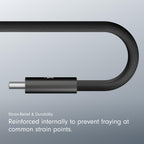 Beats 240W USB-C to USB-C Braided Cable, Fast Charging, Durable/Tangle Free, Compatible with Apple and Android Devices (3 m/10 ft) – Bolt Black