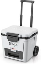 Ninja | Cooler | FrostVault 30QT Cooler with Wheels | Insulated with Temp Dry Storage Drawer | Keeps Ice Cold for Days | for the Beach, Camping, Picnics & More | Cloud White | FB230WH
