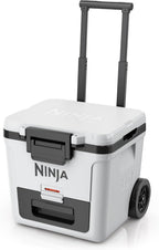 Ninja | Cooler | FrostVault 30QT Cooler with Wheels | Insulated with Temp Dry Storage Drawer | Keeps Ice Cold for Days | for the Beach, Camping, Picnics & More | Cloud White | FB230WH