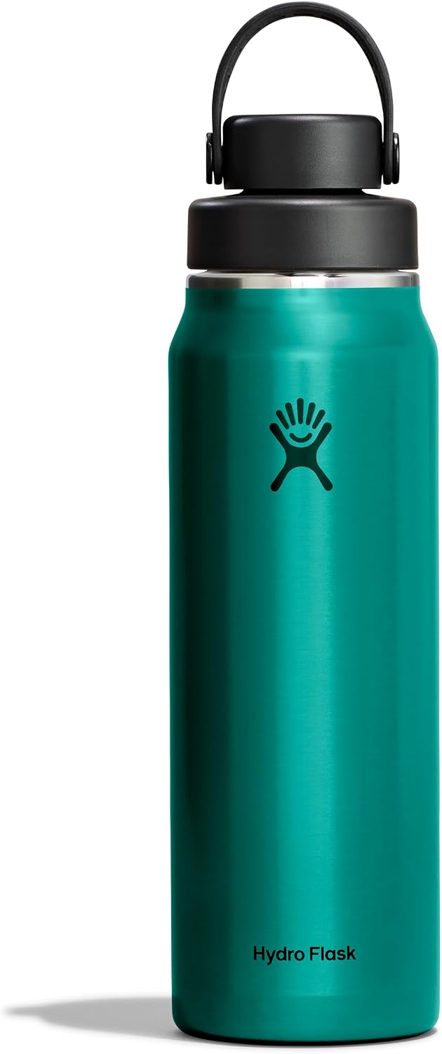 Hydro Flask Lightweight Wide Flex Chug Cap - Insulated Stainless Steel Water Bottle 32 Oz Emerald Green