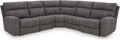 Signature Design by Ashley Contemporary Next-Gen DuraPella L-Shape Symmetrical Faux Leather 5-Piece Power Reclining Sectional with Adjustable Headrest and USB Charging Ports, Gray