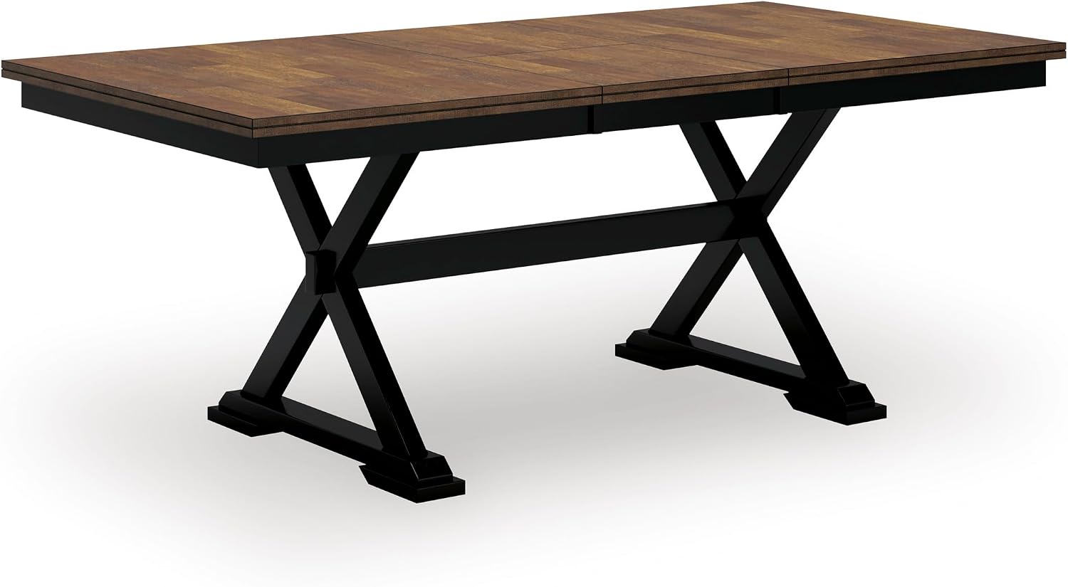 Signature Design by Ashley Wildenauer Dining Extension Table, 18" Self-Storing Butterfly Leaf, Hardwood Solids, Mango Veneer & MDF Substrate, Seats 6 to 8 for Kitchens, Black & Dark Brown, 78"