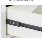 Signature Design by Ashley Fortman Casual Dresser with 7 Storage Drawers and Tapered Feet, Round Metal Knobs" Satin Nickel-tone, Wood, 36" High, White