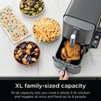 Ninja DoubleStack XL Smart Air Fryer, 2-Basket, 10 QT, 6-in-1, DoubleStack Technology Cooks 4 Foods at Once, Space Saving Design, Air Fry, Broil, Bake SL451