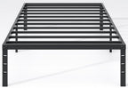 NEW JETO Metal Bed Frame,Queen Size Bed Frame with Storage Space,Heavy Duty Sturdy Mattress Foundation,Easy Assembly,No Box Spring Needed, Black,14 Inch,Queen