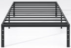 NEW JETO Metal Bed Frame,Queen Size Bed Frame with Storage Space,Heavy Duty Sturdy Mattress Foundation,Easy Assembly,No Box Spring Needed, Black,14 Inch,Queen