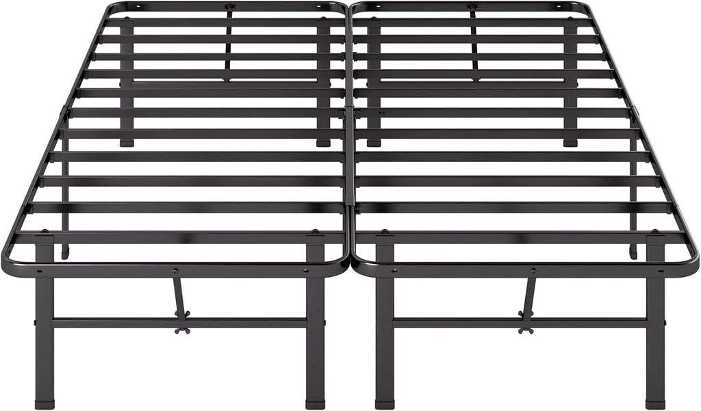 Zinus Rumi 14in Queen Metal Bed Frame, Quick Assembly SmartBase® Mattress Foundation, Heavy Duty Sturdy Steel with No Box Spring Needed, Eco-Friendly Packaging, Black