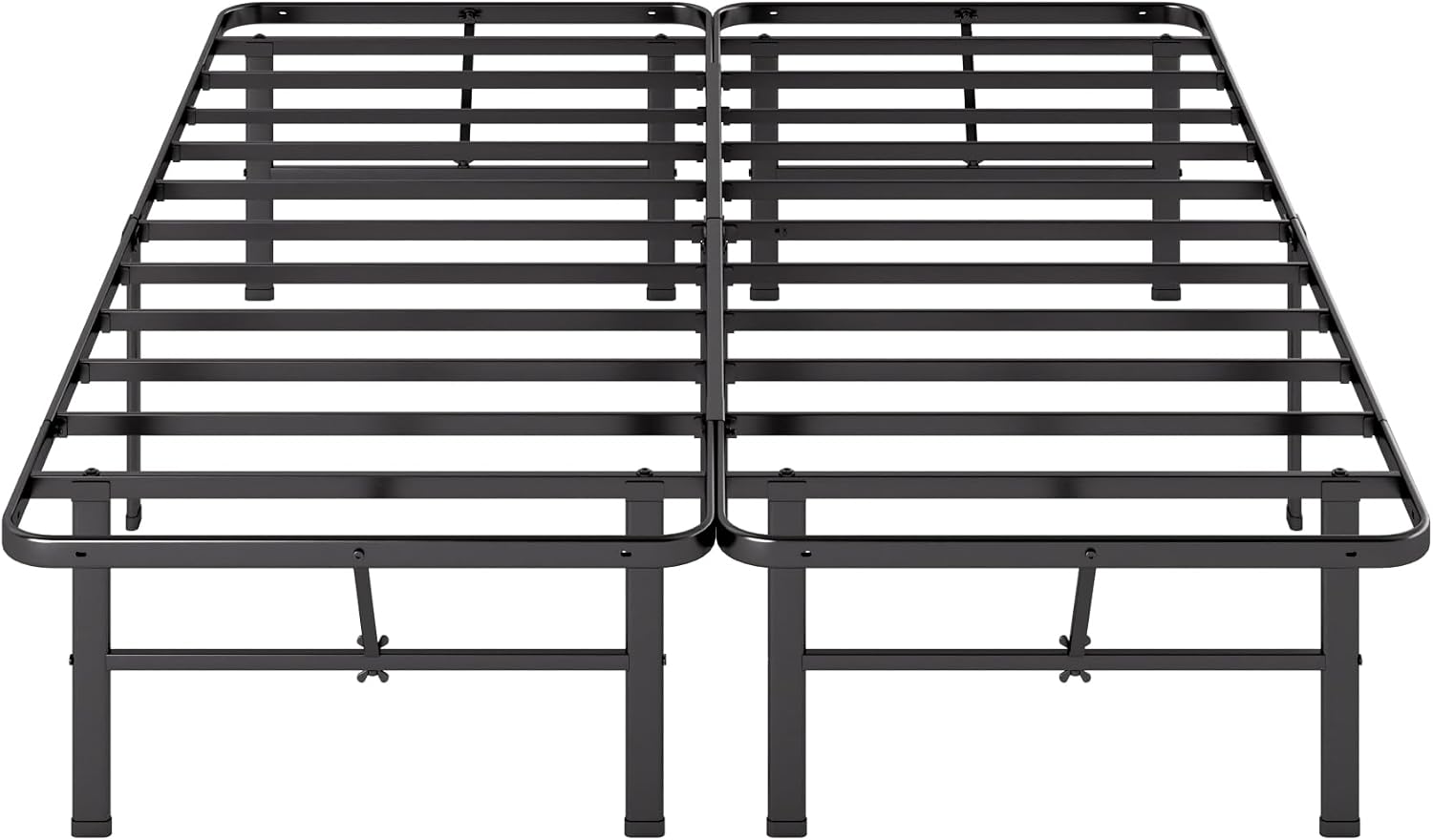 Zinus Rumi 14in Queen Metal Bed Frame, Quick Assembly SmartBase® Mattress Foundation, Heavy Duty Sturdy Steel with No Box Spring Needed, Eco-Friendly Packaging, Black