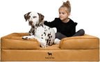 NOAH & PAW Giant Dog Bed XXL, 55x45x11 Inch, Orthopedic Dog Beds, Eggshell Memory Foam Infused with Cooling Gel, Inner Cover, Water Resistant, Machine Washable (Velvet Sofa Collection)