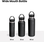 Hydro Flask Travel Water Bottle - Insulated Stainless Steel - Wide Straw Lid, Non Spill, Leakproof in 40 Oz Mermaid Green