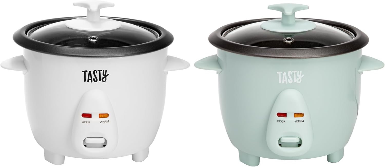 Tasty Mini Rice Cooker with Removable Nonstick Bowl and Auto Keep Warm Function, Great For Soups, Stews, Grains and Oats, 6 Cups Cooked (3 Cups Uncooked), 1.5-Quart, Aqua