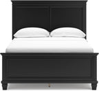 Signature Design by Ashley Lanolee Transitional Full Panel Bed with Tapered Feet, Foundation or Box Spring Needed, Black