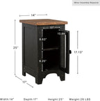Signature Design by Ashley Valebeck Chairside End Table, Small Side Table with Storage Cabinet for Living Room Decor, Pine Veneers, Pine Wood, and Engineered Wood, Distressed Black/Brown