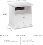 Signature Design by Ashley Bostwick Shoals Children's Traditional 1 Drawer Nightstand with 1 Storage Cubby, 24.37" Tall, White