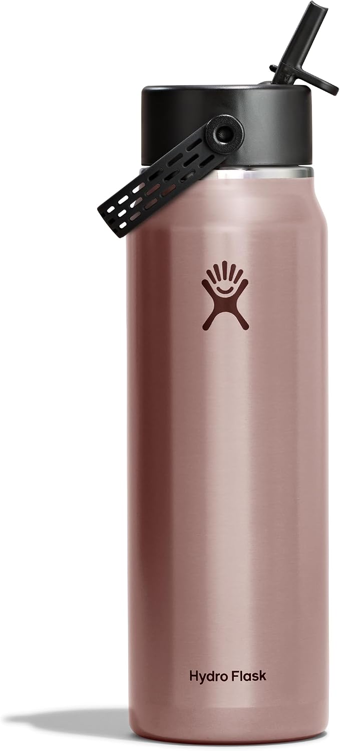 Hydro Flask 32 Oz Lightweight Wide Straw Lid - Insulated Stainless Steel Water Bottle - Hiking, Commuting Quartz