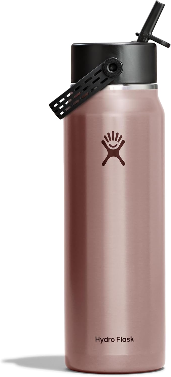 Hydro Flask 32 Oz Lightweight Wide Straw Lid - Insulated Stainless Steel Water Bottle - Hiking, Commuting Quartz