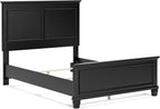Signature Design by Ashley Lanolee Transitional Full Panel Bed with Tapered Feet, Foundation or Box Spring Needed, Black