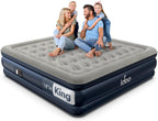 iDOO King Size Air Mattress with Built in Pump, 18" Raised Comfort Blow up Mattress King, Upgraded Inflatable Mattress for Guest Home, Temporary Air Bed with Storage Bag, colchon inflable, 750lbs Max