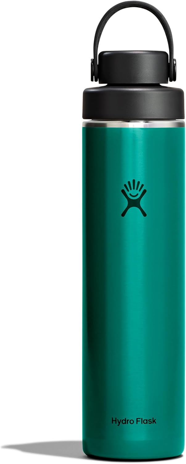 Hydro Flask Lightweight Wide Flex Chug Cap - Insulated Stainless Steel Water Bottle 24 Oz Emerald Green