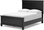 Signature Design by Ashley Lanolee Transitional Full Panel Bed with Tapered Feet, Foundation or Box Spring Needed, Black