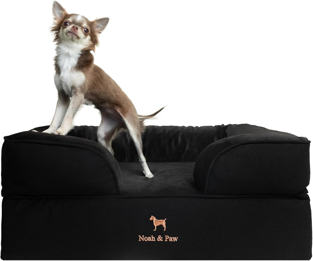 NOAH & PAW Giant Dog Bed XXL, 55x45x11 Inch, Orthopedic Dog Beds, Eggshell Memory Foam Infused with Cooling Gel, Inner Cover, Water Resistant, Machine Washable (Velvet Sofa Collection)