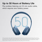 Beats Solo 4 - Wireless On-Ear Bluetooth Headphones, Up to 50-Hour Battery Life, Ultra-Lightweight Comfort, Powerful and Balanced Sound, Apple & Android Compatible - Slate Blue