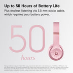 Beats Solo 4 - Wireless On-Ear Bluetooth Headphones, Up to 50-Hour Battery Life, Ultra-Lightweight Comfort, Powerful and Balanced Sound, Apple & Android Compatible - Amazon Exclusive Metallic Pink