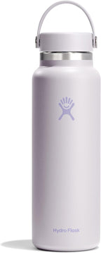 Hydro Flask Water Bottle - Insulated Stainless Steel - Wide Mouth Flex Lid, Non Spill, Leakproof and Refillable in 40 Oz Cloud Pink